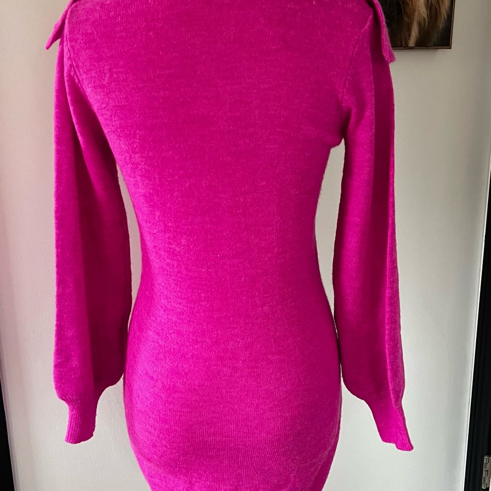 Fate (from Vici) hot pink ruffle sweater dress - Picture 4 of 6